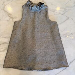 Pomander Place Ruffle Neck Bow Top
